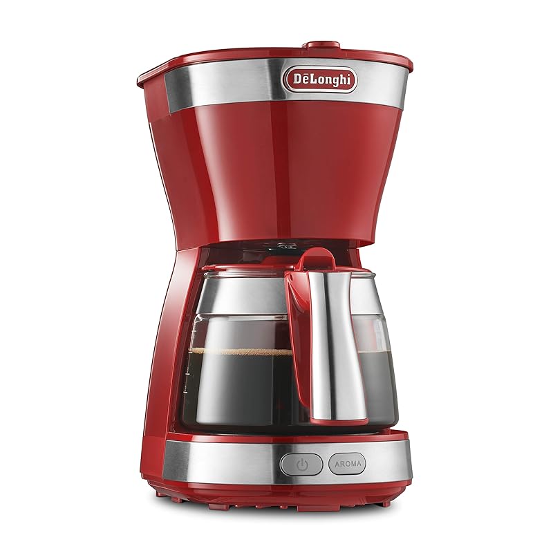 

DeLonghi De Longhi drip coffee maker active ICM12011J-R regular coffee for 5 cups paperless filter [Passion Red] 3 years warranty with family