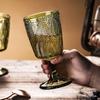 MDNG French Retro Embossed Leaf Glass Goblet