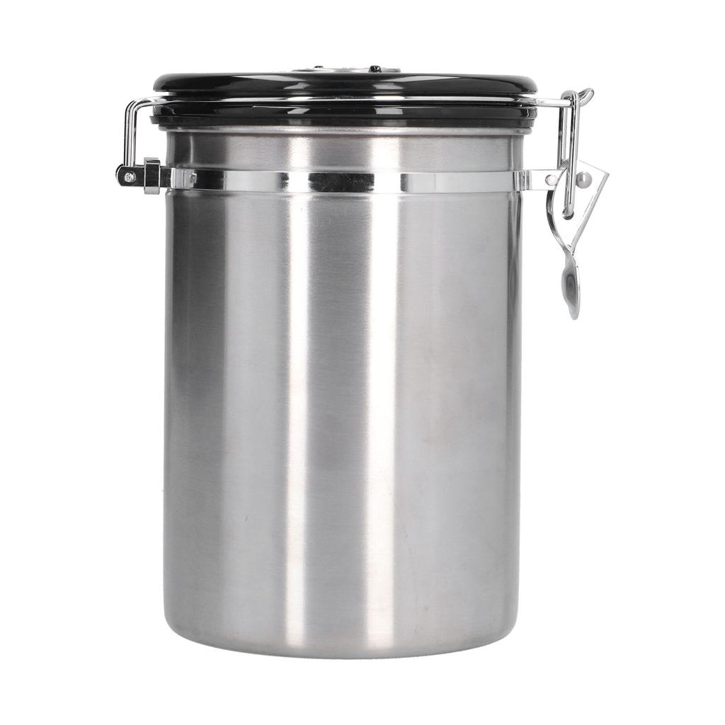 Stainless Steel Coffee Canisters with Calendar Wheel Exhaustable Coffee Jar for Home Coffee Shop