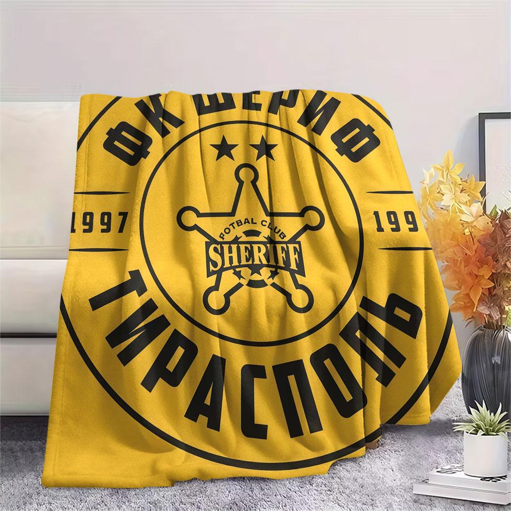 FC Sheriff logo FlAannel Blanket, High quality Comfortable for All Seasons, Home Decor, Warmth and Comfort