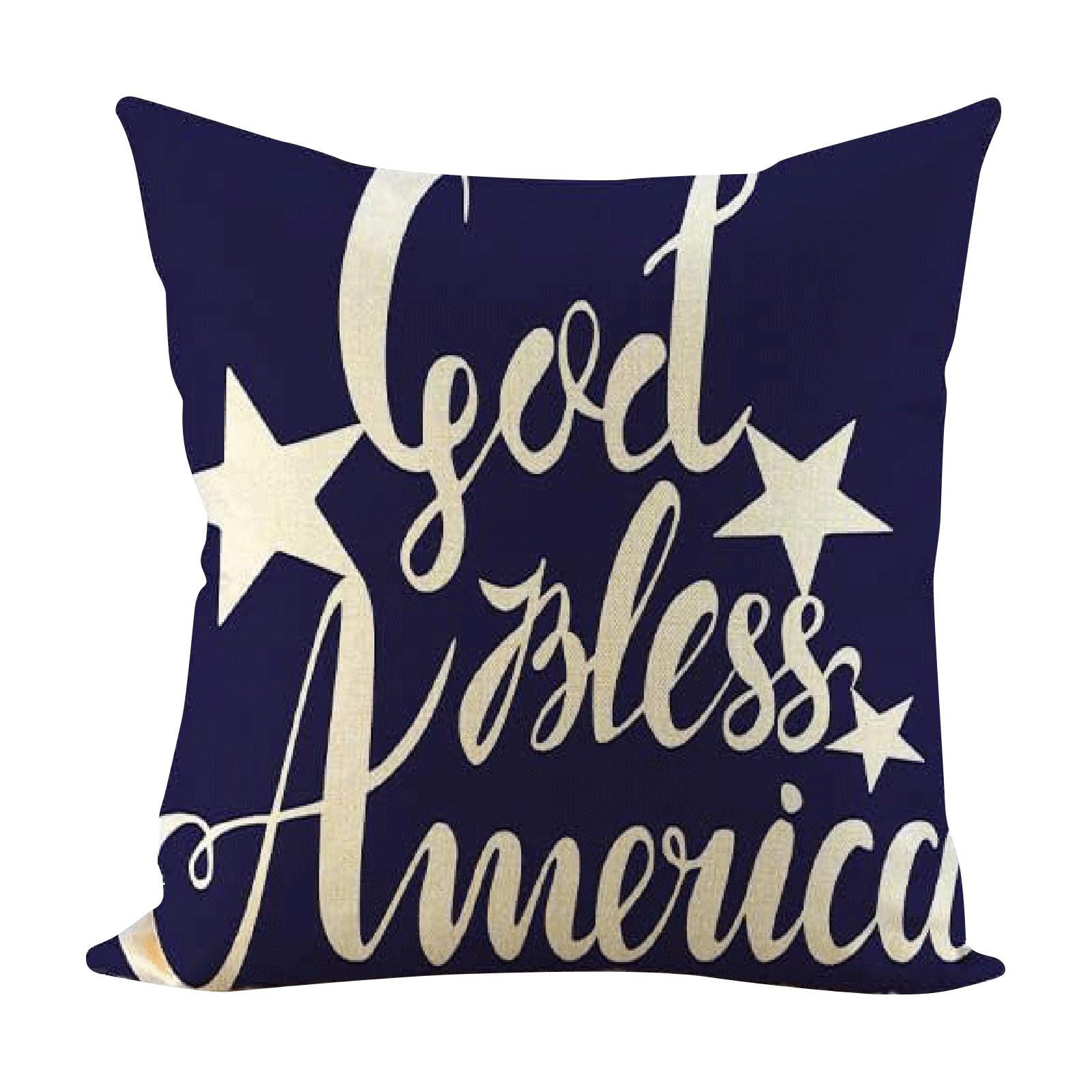 

Новая наволочка на подушку ко Дню независимости США, квадратная льняная серия ко Дню независимости, наволочка с принтом, диван, изголовье кровати, поясничная подушка One Size