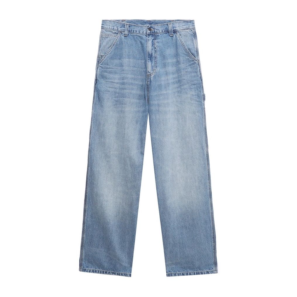 Carhartt WIP Classic Square Logo Multi-Pocket Wide-Leg Straight-Leg Work Jeans Men Jeans CHXJNI034871P