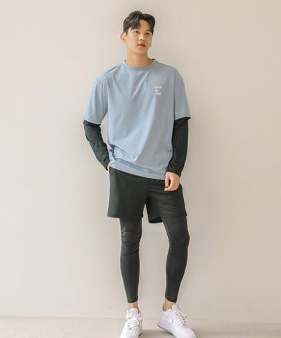 Tyubeuteuli Men'S Loose Fit Layered Rash Guard A723 Blooming Wash
