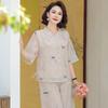 New Chinese Style Mom's Summer Chiffon Two-Piece Set