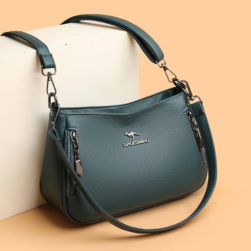 Large Capacity Genuine Leather Texture Women's Bag, Single Shoulder Bag, Multi-layer Material Crossbody Bag for Women