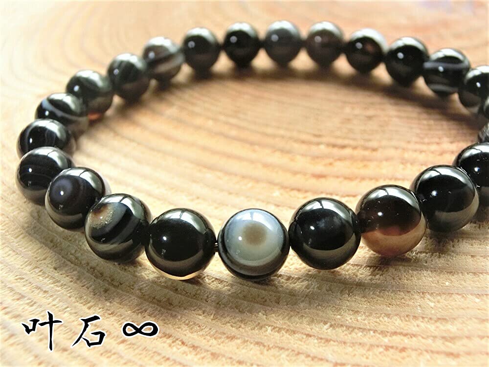 Kanaishi for warding off evil and fulfilling 8mm Tibetan Eye Eye Bracelet for Men and Women AAA Crushed Large Approximately 17cm Size for [Amulet