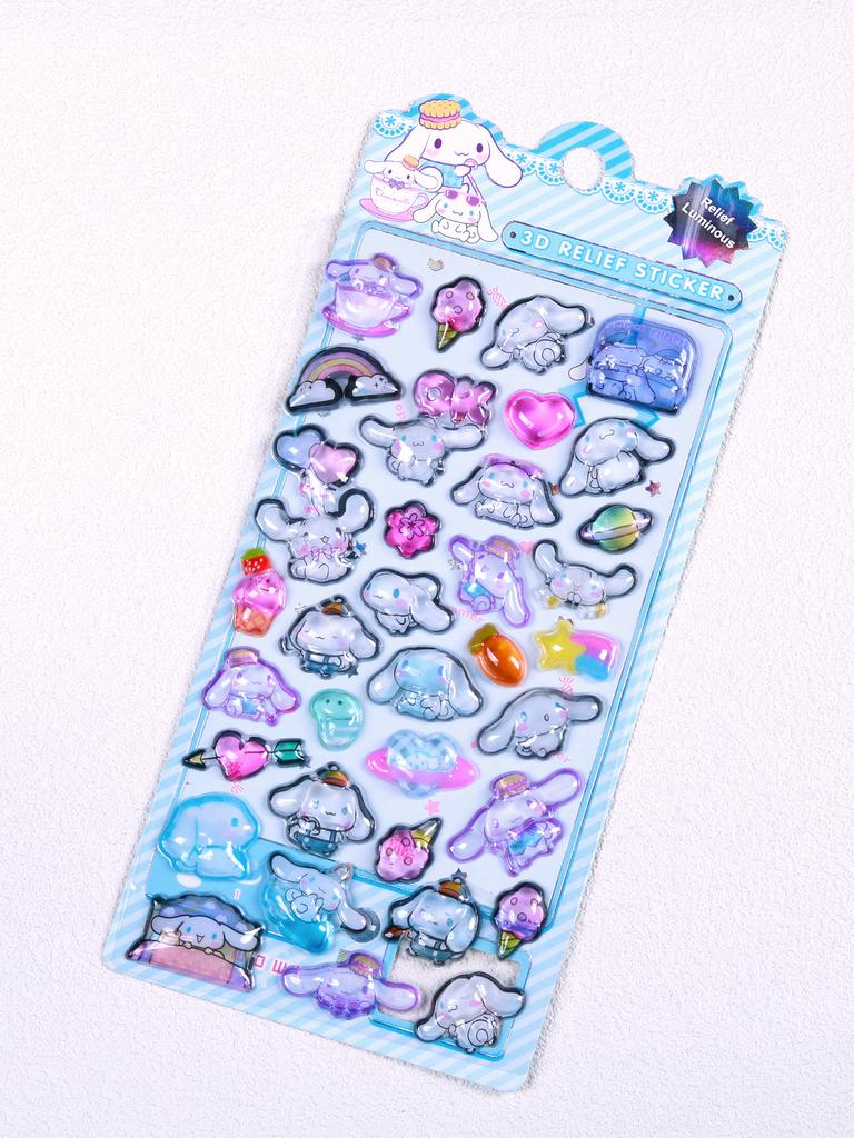 3D Embossed Stickers, Children'S Cartoon Stickers, Sanrio Water Decals, Cute Water Shaker Stickers, Suitable For Phone Cases And