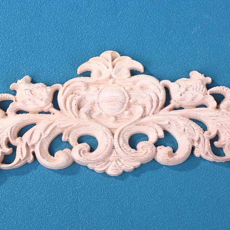 Wooden Figurines Wood Appliques And Onlays Natural Furniture Wall Door Woodcarving Decorative Long Flower Crafts Corner Frame