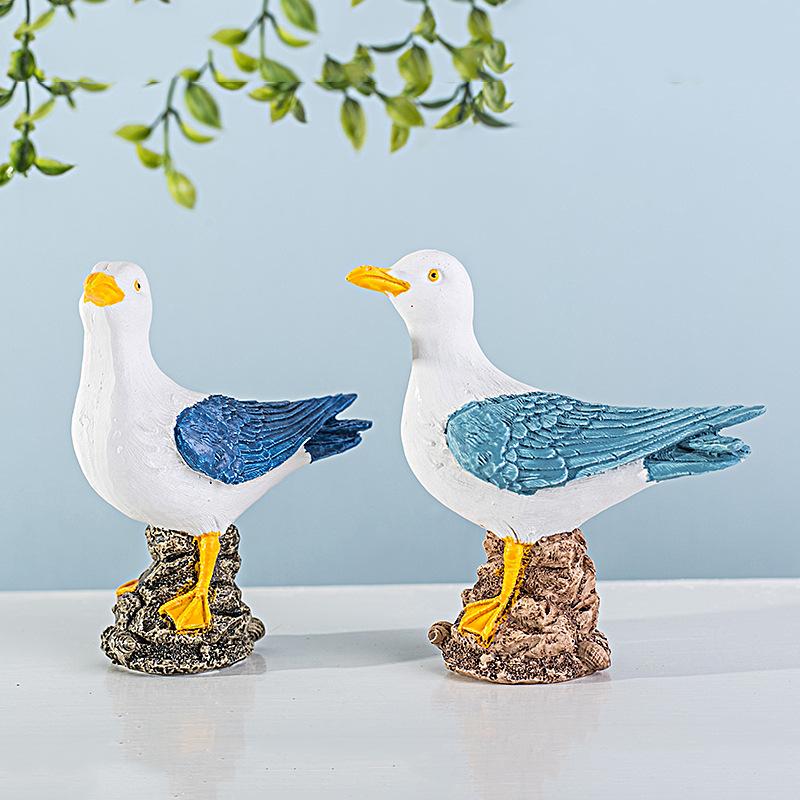 Sea Bird Seagull Stand Stump Miniature Fairy Garden Houses Decoration Mini Craft Micro Landscaping Decor DIY Accessories