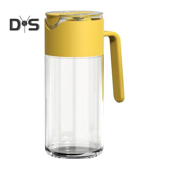 Oil Pot with Handle Large Capacity Food Grade BPA Free Automatic Opening/Closing Transparent Olive Oil Dispenser Bottle