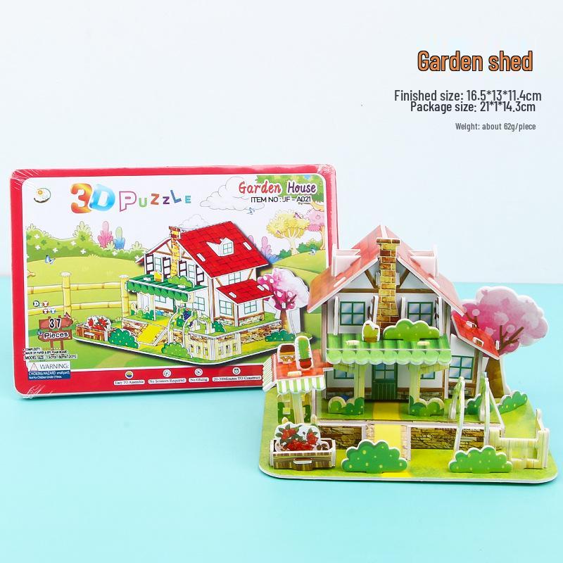 3D Stereo DIY Paper Puzzle - Handmade Small House Toy for Children Aged 3-6.
