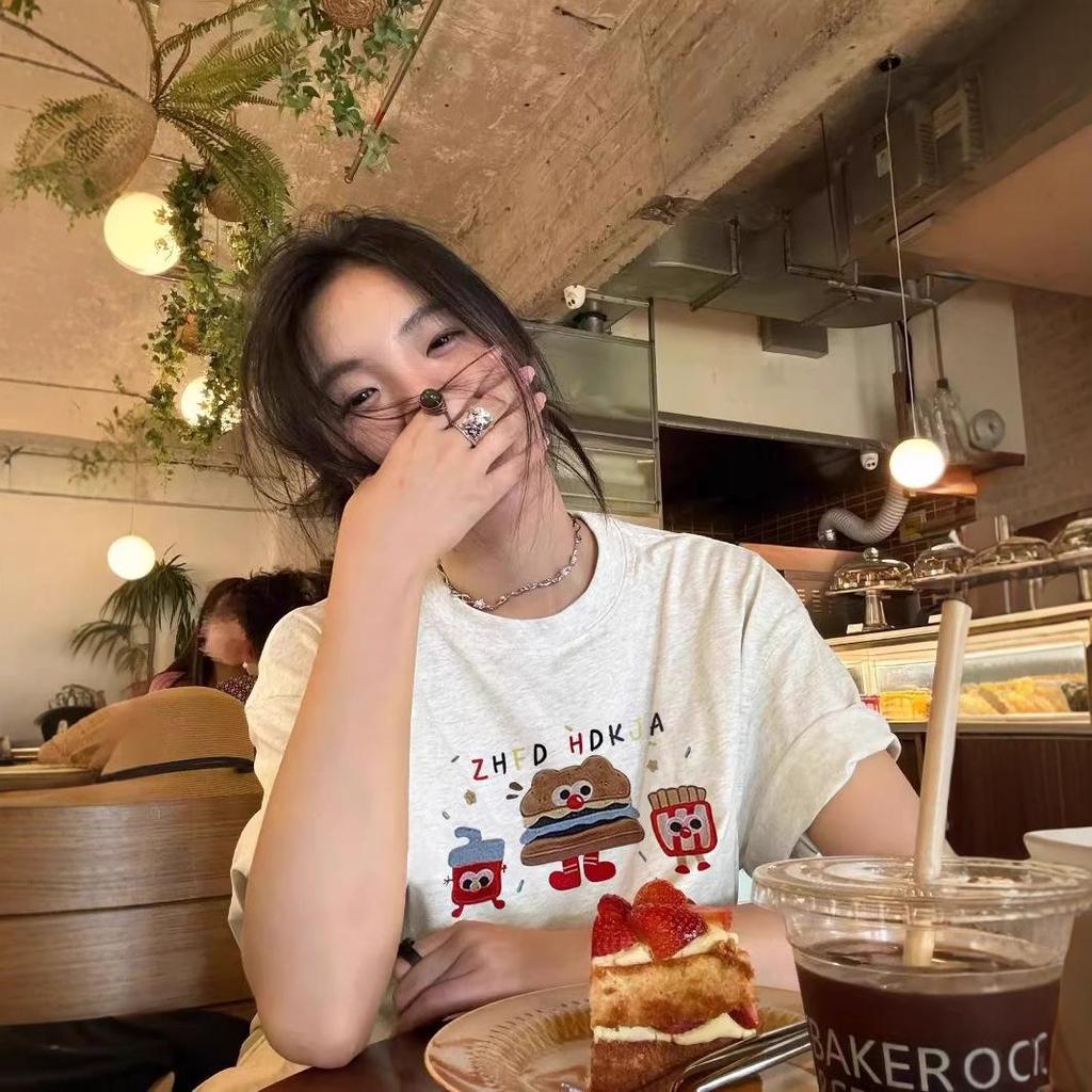 Women's Oversized Gray Cotton T-Shirt - New 2025 Loose-Fit Design