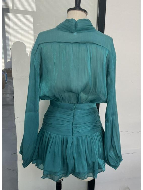 2025 Spring/Summer Bestseller: Temperamental Bow Puff Sleeve Top & Ruched Half Skirt Set