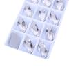S-Shaped Glass Hand-Sewn Drill Flat Bottom Double Hole Long Crystal Flat Buckle White Ab Drill Diy Jewelry Accessories