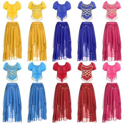 Femei Belly Dancer Fancy Dress Costum Crop Top cu Fusta Dans Latin Performanta pe scena