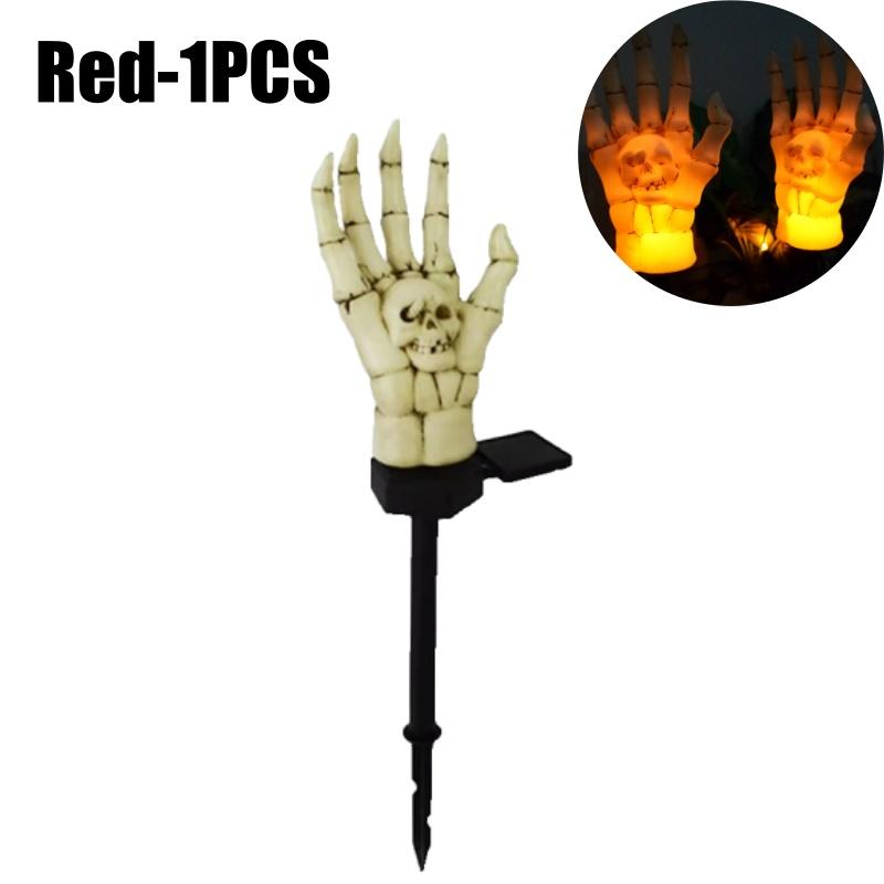 Halloween Outdoor Decoration Solar Lights Lighted Skeleton Hands Stakes Waterproof Skull Solar Garden Lights for Garden Decor