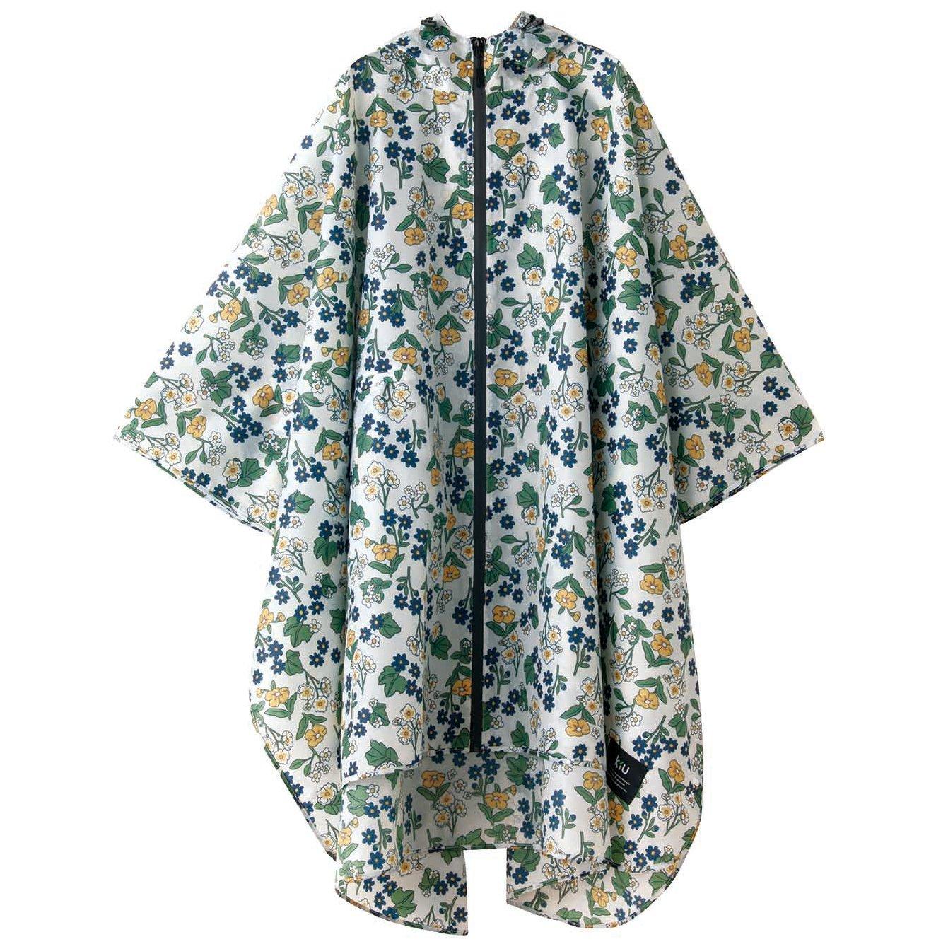 

KiU Rain Gear Raincoat Rain Poncho Flora Off with Storage Bag K29-050 белый