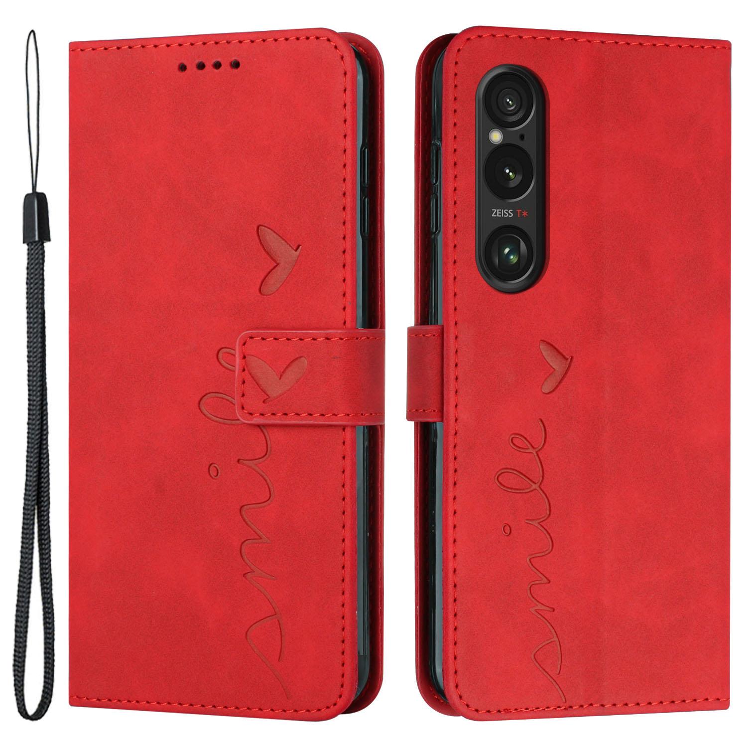 

For Sony Xperia 1 VI Phone Case Magnetic Clasp PU Leather Phone Shell with Stand Red