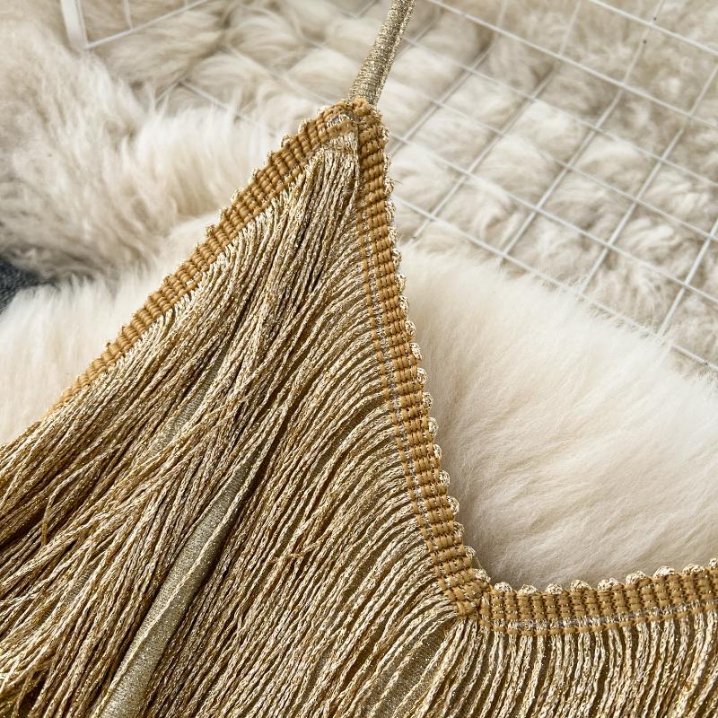 Sexy Quasten Patchwork Hohl Slip Kleid Frauen Sexy Backless Elegante Abend Party Kleider Vintage Dünne Mini Zeremonielle Kleid 2024 Neue