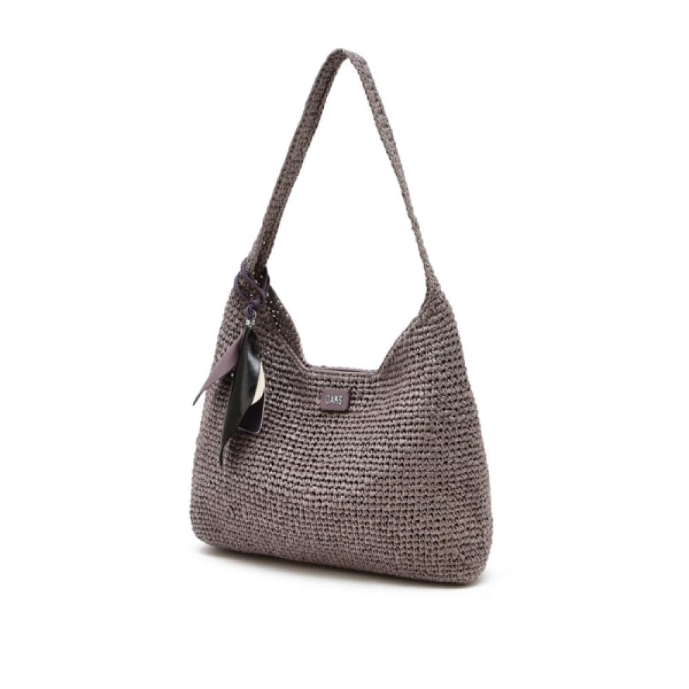 Daks Gray Real Raffia Twisted Mesh Shoulder Bag M Dcba6e571g