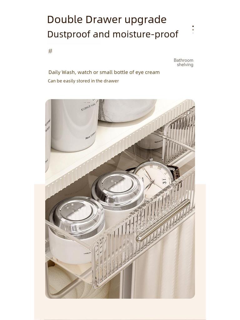Wall-Mounted Multi-Layer Bathroom Rack for Storage and Organization