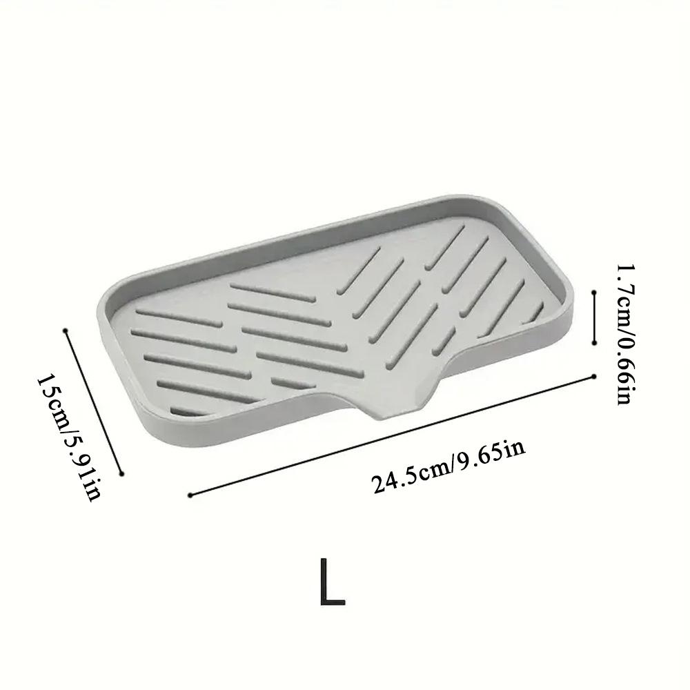 Non-Slip Silicone Draining Mat Splash Proof Sink Pad Tray Soap Dispenser Sponge Drain Pad Kitchen Organizer Tray Faucet Mats