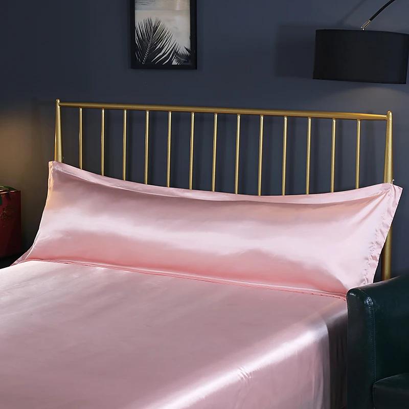 Multicolor Design Emulation Silk Satin Long Pillowcase Pillow Cover Pillow Case For Healthy Standard 48x120cm/48x150cm