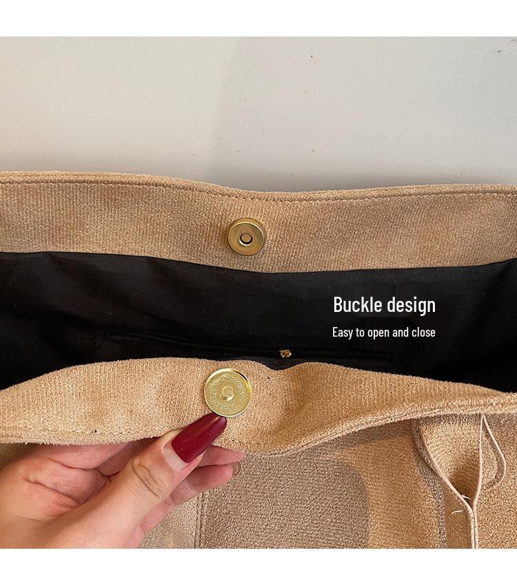 Bolsa de Ombro Versátil de Camurça Slouchy 2025 com Design de Nicho Quadrado