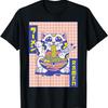 Maneki Neko Cat Ramen Noodles Japanese Vaporwave Aesthetic T-Shirt