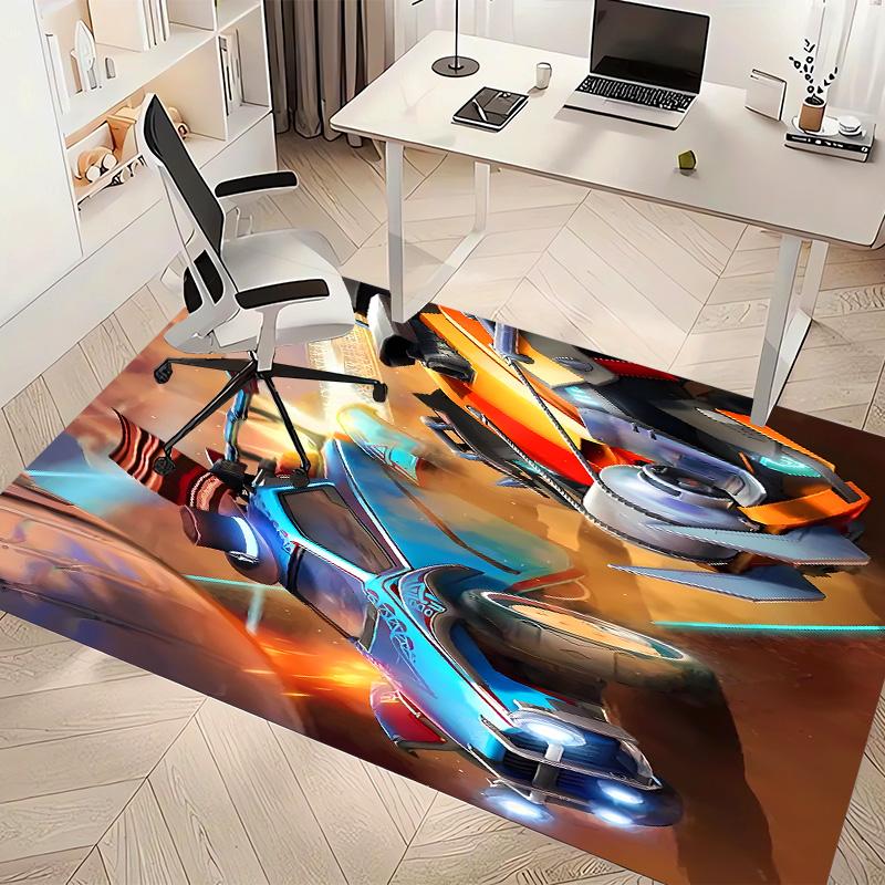 Game Rocket league Printed Absorbent Washable Carpet,Non-Slip Bathroom Mats,Kitchen Rugs,Living Room Entrance,Camping Picnic Rugs