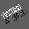 2PCS Universal Reflective TAXI Text Grid Sticker Car Styling Door Side Stripes Stickers Auto Exterior Decals Decor Accessories