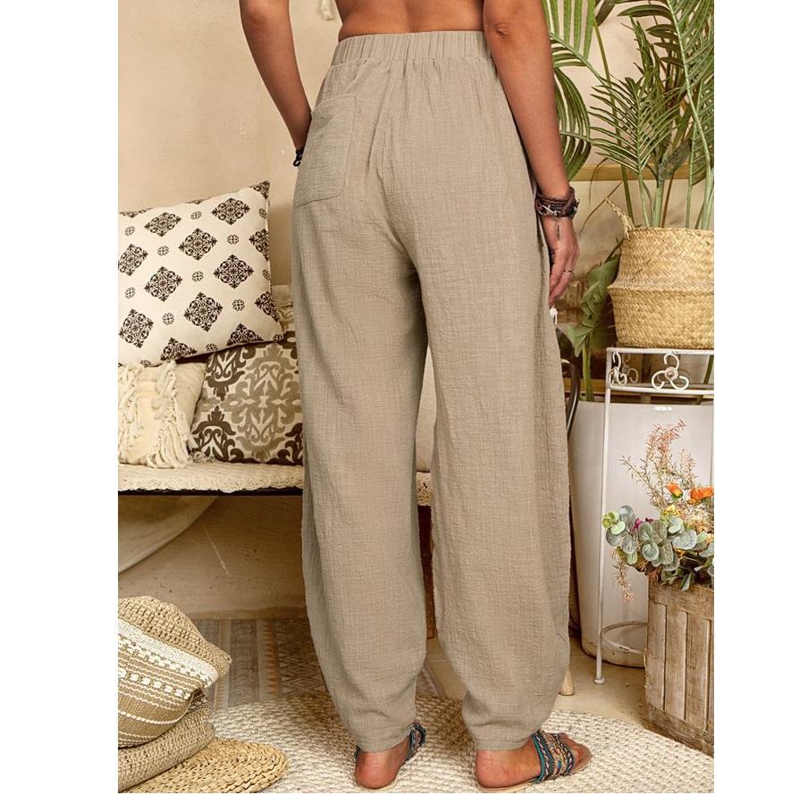 Women's Casual Pants, Loose Cotton and Linen Casual Pants, Home Harun Pants