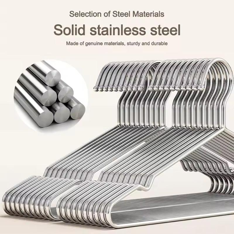 10 шт./набор Вешалка для одежды из нержавеющей стали для платьев, футболок, пальто, свитеров, органайзер для хранения в шкафу, сушилка 40cm