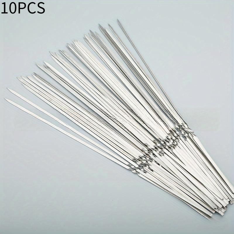 

10PCS/set stainless steel skewers, non-magnetic flat skewers, mutton skewers, barbecue needles, barbecue tools