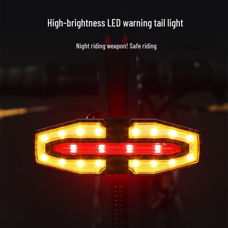 2024 USB Rechargeable Bicycle Turn Signals with Horn and Wireless Remote-Controlled Bright Rear Light for Night Riding.