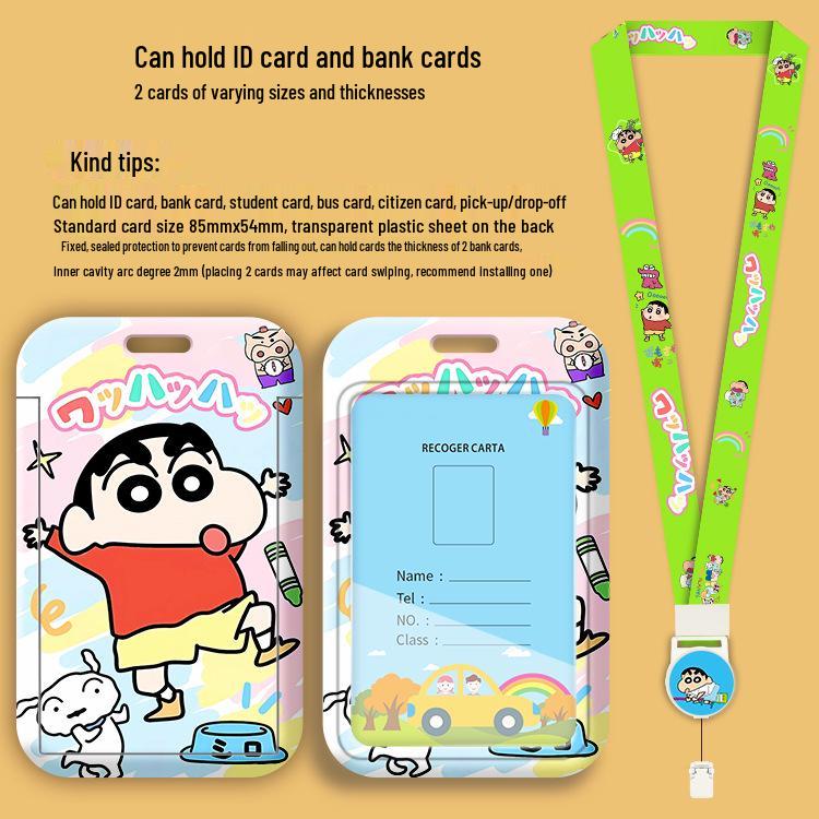 Crayon Shin-chan Cartoon Student ID Lanyard & Badge Holder