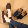 Leather Doudou Shoes Women's Comfortable Flat Bottom One Pedal Casual Single Shoes Beef Tendon Sole Soft Sole Medium Mother Shoes