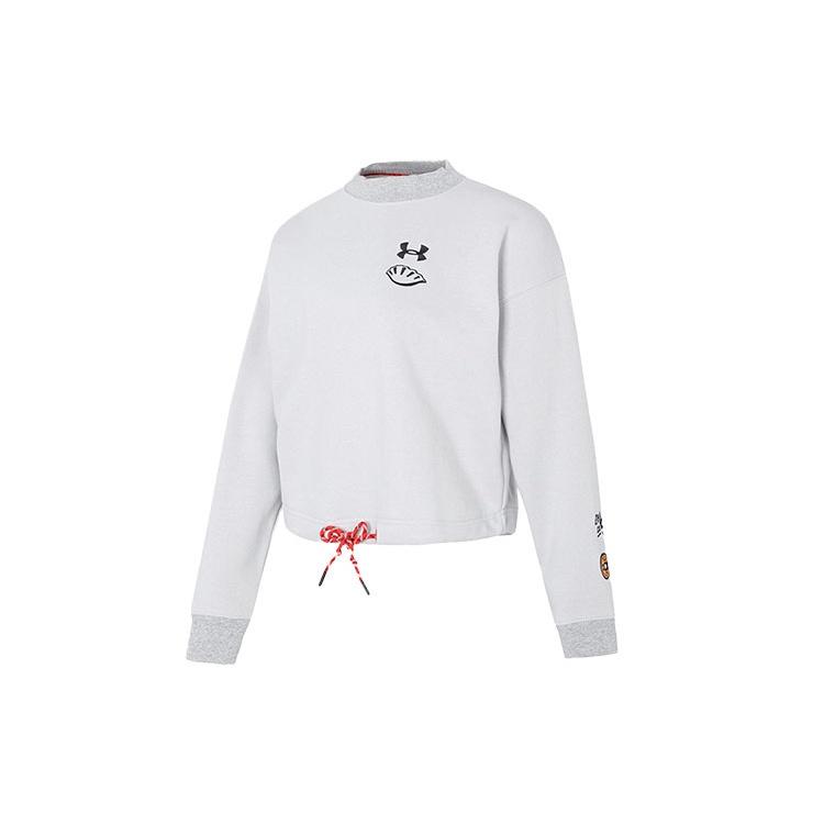 (WMNS) Under Armour Lunar New Year Terry Fleece Crew Sweatshirt Grey Black Women s 1374532-592 L