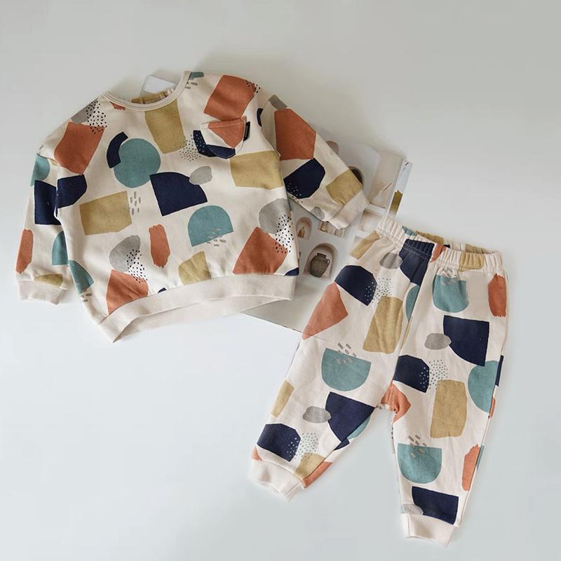 

Spring Infant Boy Clothing Set Cute Printed Baby Long Sleeve Top + Pant Newborn Outfits 3-6M 66