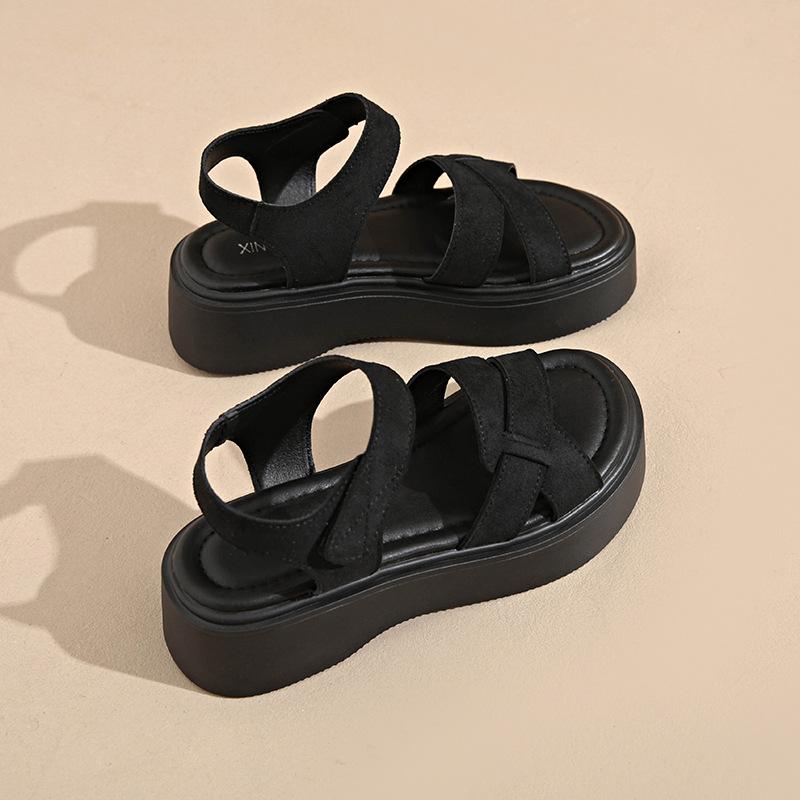 Platform sandals women's summer new open-toed non-slip breathable versatile beach shoes Velcro sandals