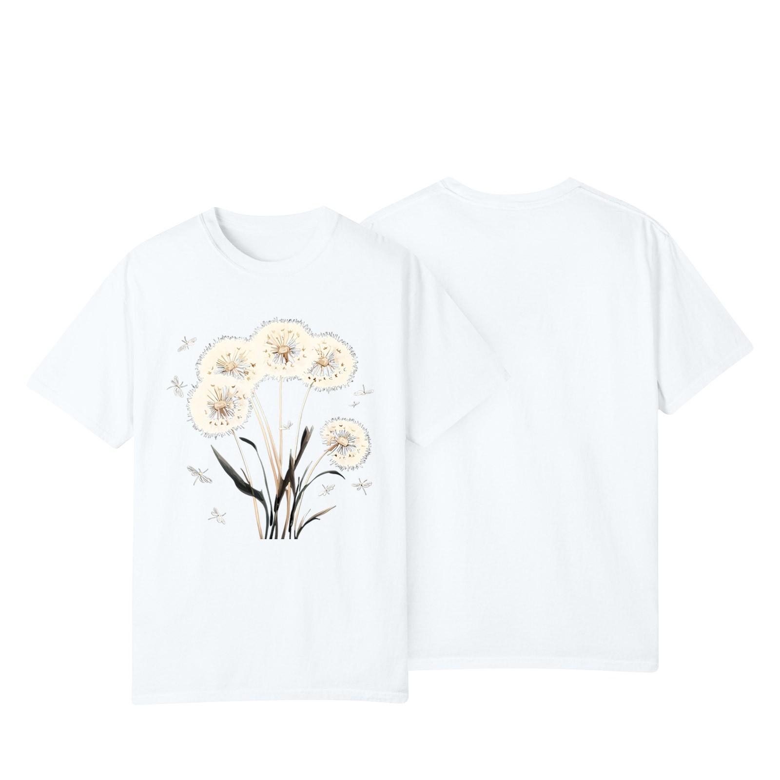 

Women s Casual Sunflower Print Street Slim Fit Short Sleeve T-Shirt Top XL білий