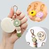DIY Daisy Silicone Beaded Keyring Handmade Wood Beads Key Chain Ring Pendant Creative Custom Personalized Name Keychain Gift