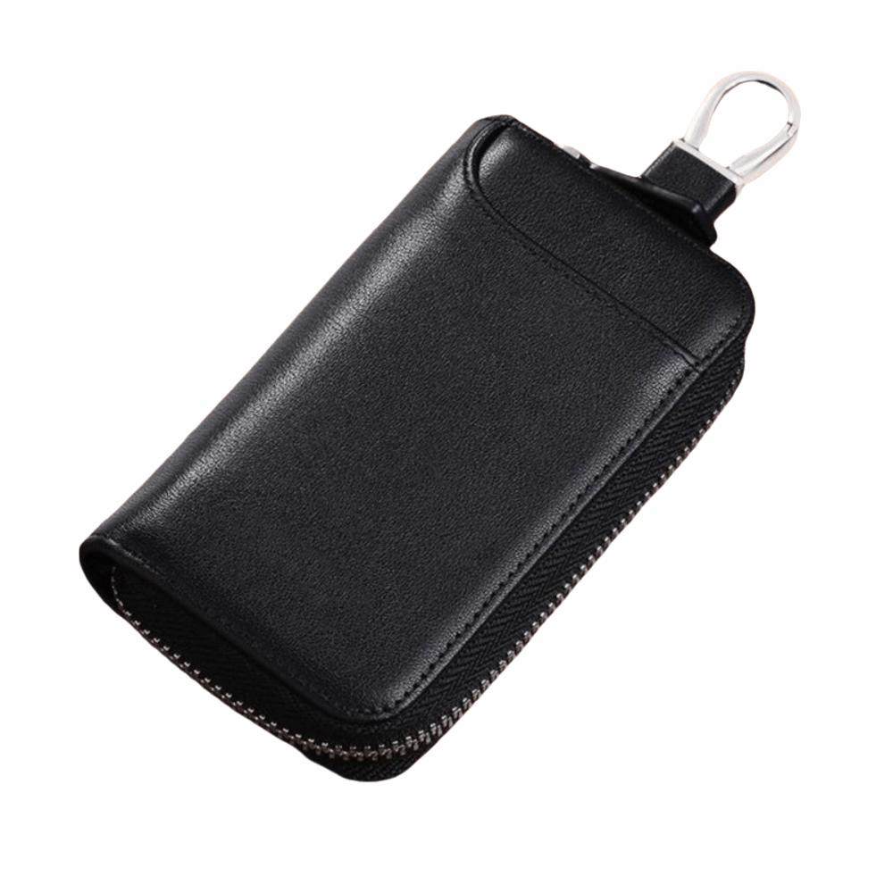 Auto Schlüsselanhänger Retro Schlüssel Organizer Tasche Mode PU Leder Auto Schlüssel Geldbörse Reißverschluss Große Kapazität Schlüssel Etui Heimgebrauch