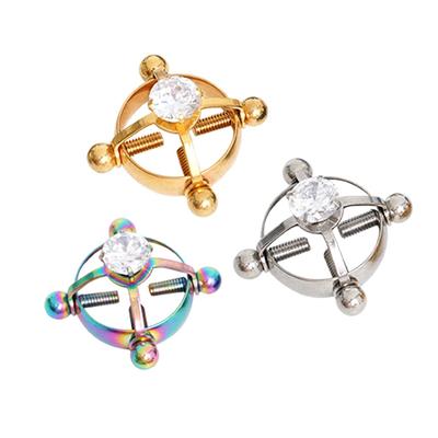 Stainless Steel Fake Nipple Rings For Women Screw Back Non Piercing Clip Nipple Piercing Jewelry
