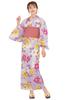 [KYOETSU] [Kyoetsu] Yukata Set, Textured Weave, 6-Piece Set (Yukata, Heiko Obi, Undergarment, Geta Sandals, Waist Cord X2), Retro C, Women's (10.