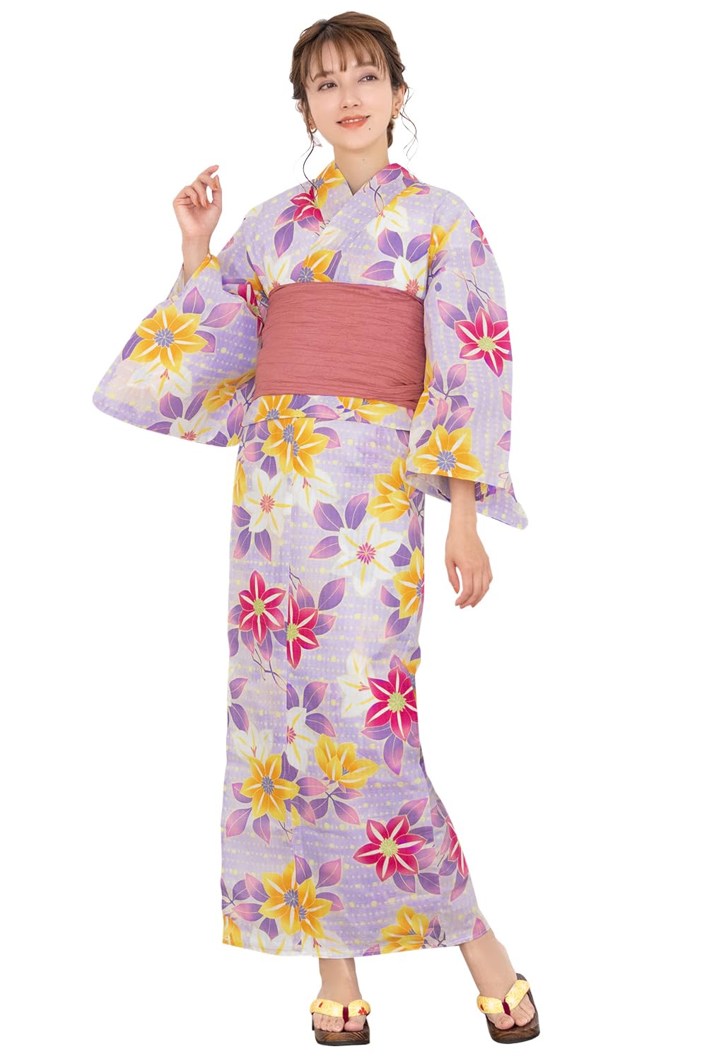 

Yukata Change 6 Piece Set Heiko Waist Strap x Retro C Sweet [KYOETSU] Set, Weave, (Yukata, Obi, Underwear, Geta, 2) Women s (10. Bondage)
