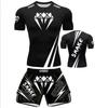 MMA Training Set Mens Short Sleeve Shorts Sanda Boxing Muay Thai Combat Sports Gym Workout