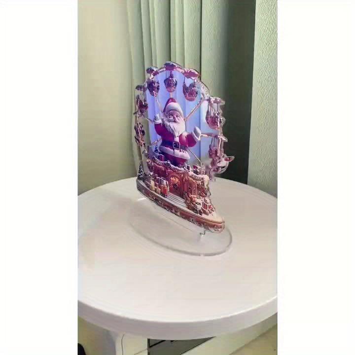 1 szt. Dekoracja biurkowa w stylu bohemy, diabelski młyn, Święty Mikołaj, 5,9x5,1 cala, akryl 2D, dekoracja świąteczna domu, idealny prezent świąteczny