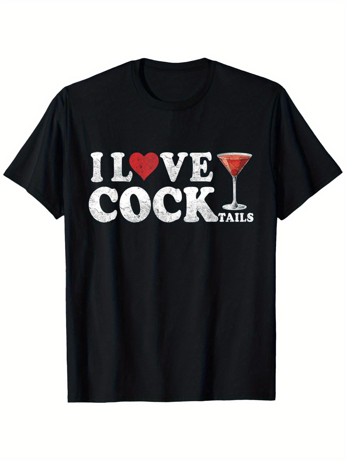 Womens Funny I Love Cocktails Pattern Tshirt Humorous Drinking Joke Design Printed Casual Short Sleeved Tshirt Clothing S