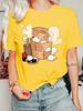 Adorable Chinese Dim Sum Womens T Shirt Steamer Basket Cartoon Dumpling Graphic Tee Short Sleeve Daily Street Ladies Tops
